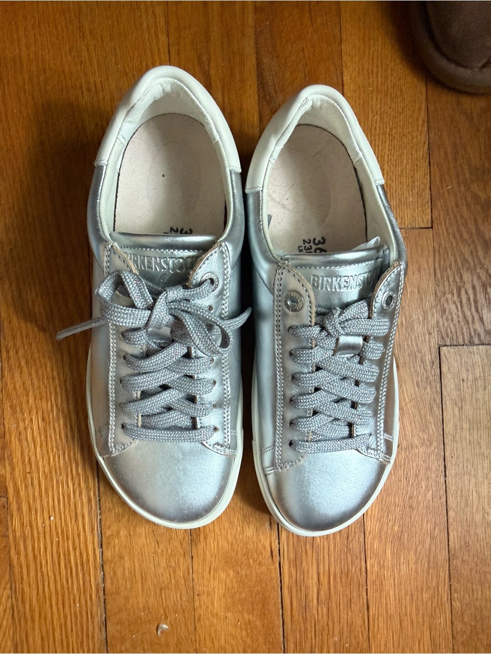Birkenstock Metallic Silver Women's Low-Top Sneakers